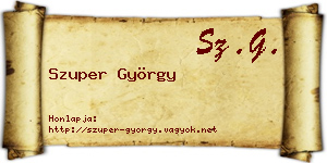 Szuper György névjegykártya